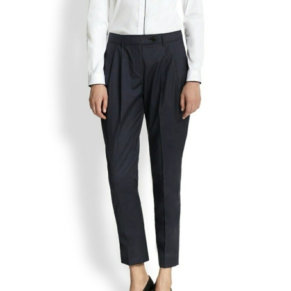 Burberry Dark Gray Ankle Wistow Wool Dress Pants Size 6 Preppy Designer Workcore